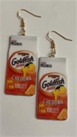 Large Goldfish crackers earrings 2.75 inches