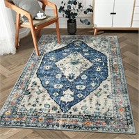 Morebes Boho Tribal Blue Rug,3'x5'