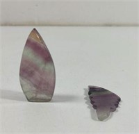 Hand Carved Polished Rainbow Fluorite Stone And