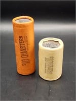 Roll of Half Dollars and Roll of Quarters