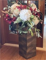 Faux Floral Arrangement in Resin Vase
