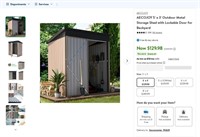 E9290  AECOJOY Metal Storage Shed, 5' x 3