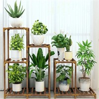 Indoor/Outdoor Plant Stand  8-Tier Wooden Rack for