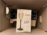 3 Boxes of 4pc Domino Champagne Glasses