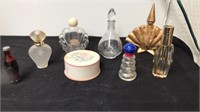 Group of glass perfume bottle