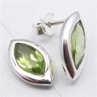 Sterling Silver Marquise Peridot Earrings