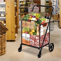 COSTWAY Shopping Trolley with 4 Wheels Metal with