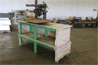 Sears Craftsman 10" Radial Arm Saw on Wooden Bench
