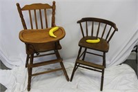 Pair of Vintage Wood High Chairs