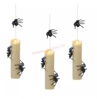LED Hanging Halloween Spider Candles W/ remote