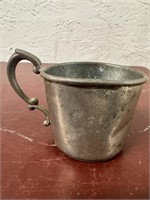 Vintage 1 Cup Pewter Handled Cup