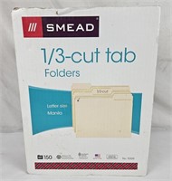 New 150ct Smead 1/3-cut Tab Folders