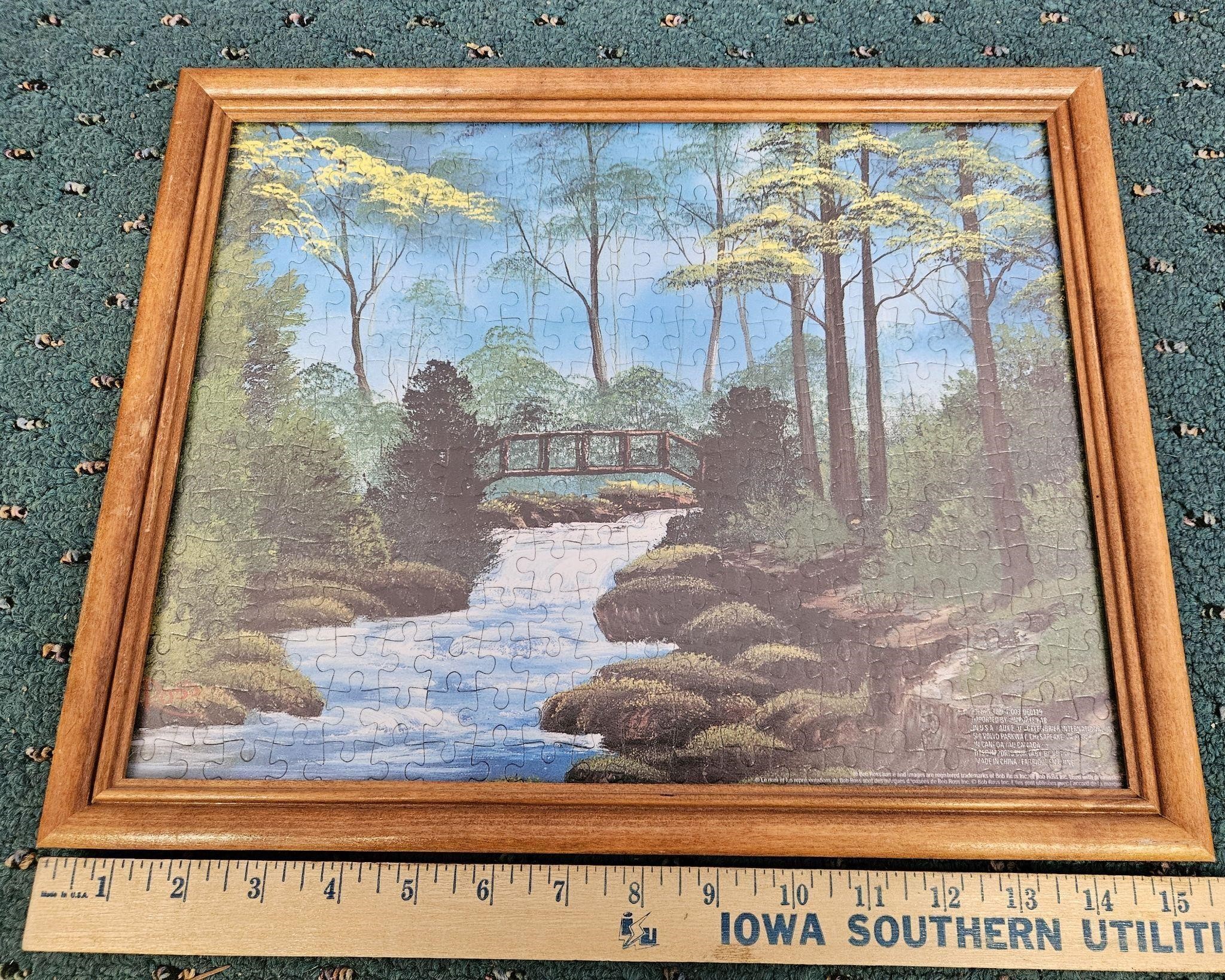 Framed Bob Ross Completed Puzzle