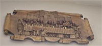 Vintage The Last Supper Carved Wood 3D Wall Plaque