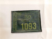 1919 Co.50 No.1093 Penna. Resident Hunter license