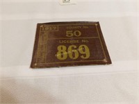 1917 Co.50 No.869  Resident Hunter license