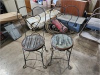 Pair cast iron parlor chair 36x12x12