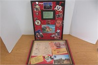 2 Framed Vintage Disney Collages, Adm Tickets+