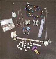 Lot of Fashion Jewelry, Pins, Suncatcher & Repair