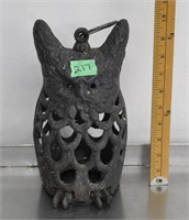 Cast iron owl votive decor