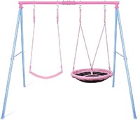 Kiriner Swing Set for Backyard (Pink) 440lb weight