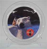 1995 Coca Cola Polar Bear Glass Platter