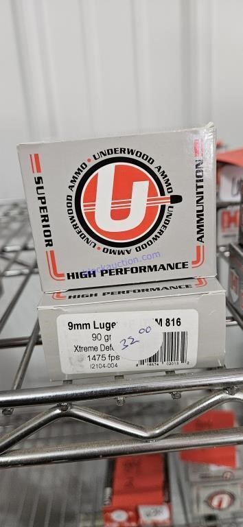 2 Underwood ammo
9mm luger 90 grain 
ONE MONEY