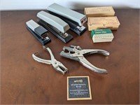 Assorted Staplers & Hole Punches/Staples