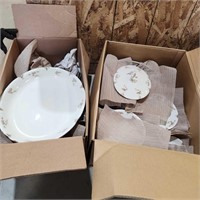 partially unpacked set of dishes