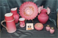 Frosted Pink:  S/P,  3.25" Tall, Candy Dish 4"