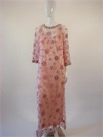 Designer 1960s Heavily Beaded Evening Gown