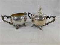 Silverplate sugar/creamer