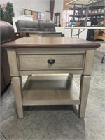 2 x 2 x 2 ft Side Table With Drawer & Shelf