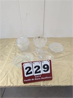 5pcs of Clear Decorative Glassware, Some Crystal