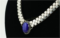 Mod Sterling Silver and Lapiz Necklace