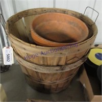 Wood baskets, planters