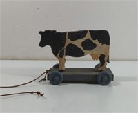 Wooden Cow decorative Pull Toy