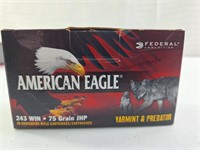 FEDERAL AMERICAN EAGLE, .243 Win, 75 grain,