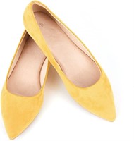 $20  FSHAOES Suede Foam Ballet Flats  Yellow
