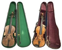 LOT OF (2) 20TH C. VIOLINS W CASES