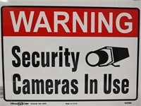 Security Cameras in Use - Metal Sign - 10" x 14"