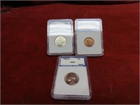 (3)UNC graded US coins.