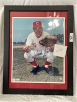 Framed Johnny Bench Signed Photo + Autograph