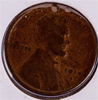 Coin 1914-D Lincoln Cent in Very Good.  Key Date