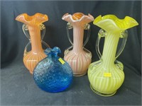 4 Art Glass Vases