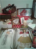 LOT OF MISC CHRISTMAS DECOR, CANDLES, ETC