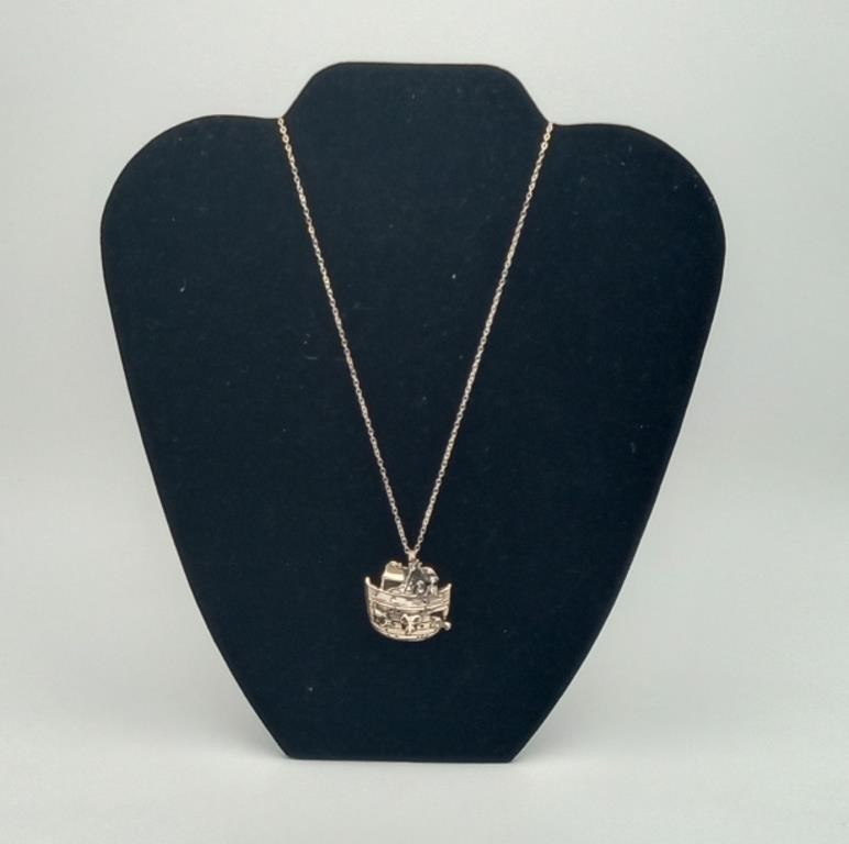 Sterling Noah Ark Pendant Necklace