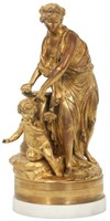 Dore Bronze Amour And Venus Sculpture