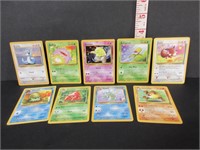 9-BASE SET 1999 POKEMON CARDS