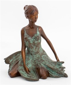 Fernando Regazzo Seated Ballerina Bronze Sculpture